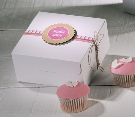 Dekorierte Box für 4 Cupcakes