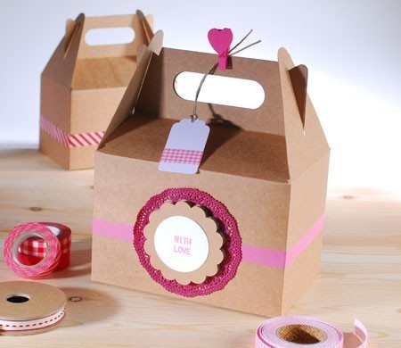 Picknick-Schachtel in Kraftpapierfarbe