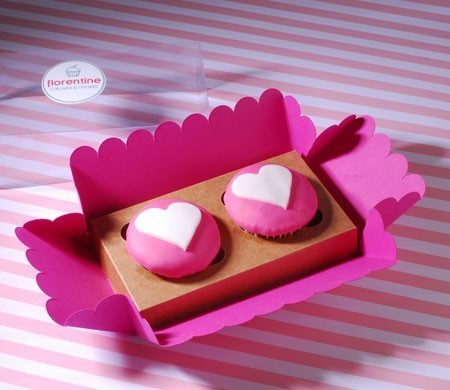 Caja para Dos Cupcakes con Etiqueta