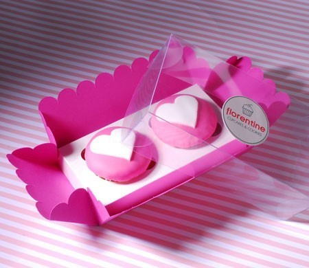 Caja Fucsia para Dos Cupcakes
