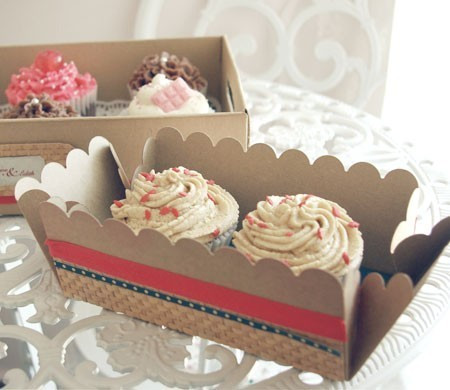 Cajita para 2 Cupcakes Decorada con Washi Tape