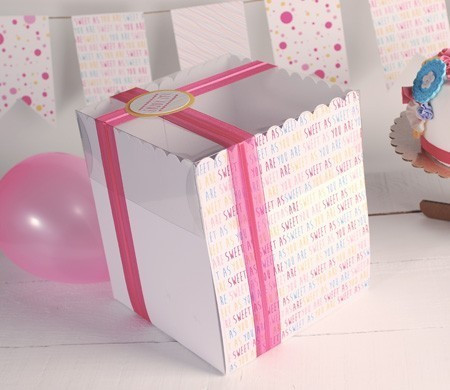 Caja alta para tartas impresa