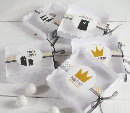 Caja regalo decorada para macarons