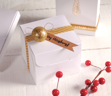 Quadratische Schachtel für Weihnachten