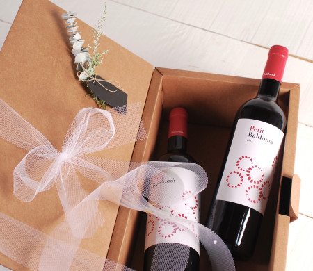 Caja con asa para dos botellas
