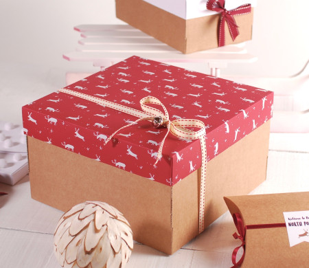 Dekorierter Kasten für Weihnachten