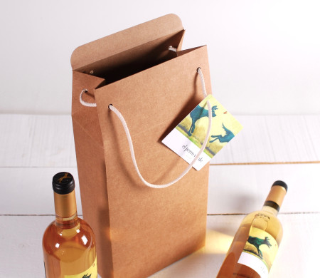 Dekorierte große Weinschachtel mit Tragegriff