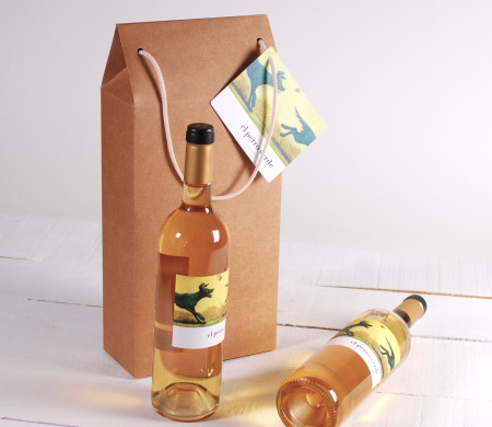 Dekorierte große Weinschachtel mit Tragegriff