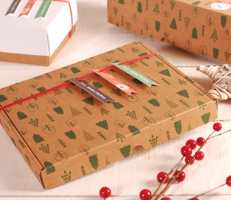 Dekorierte flache Weihnachts-Schachtel