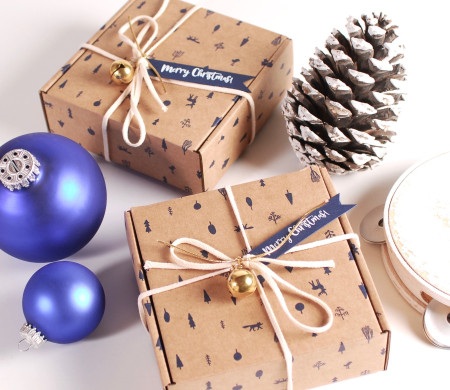 Weihnachtliche Schachtel für das Wichteln
