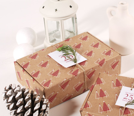 Rechteckige Schachtel für Weihnachtsgeschenke