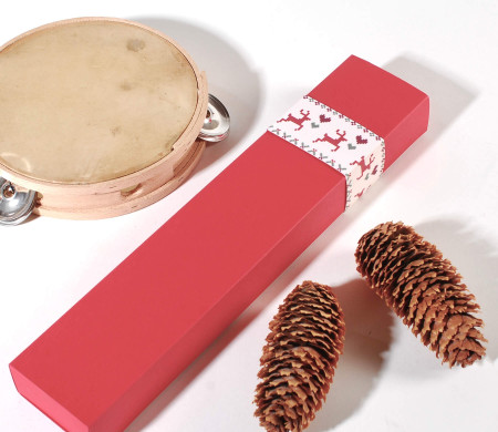 Flache längliche Schachtel mit Doppeleimer für Weihnachtsgeschenke