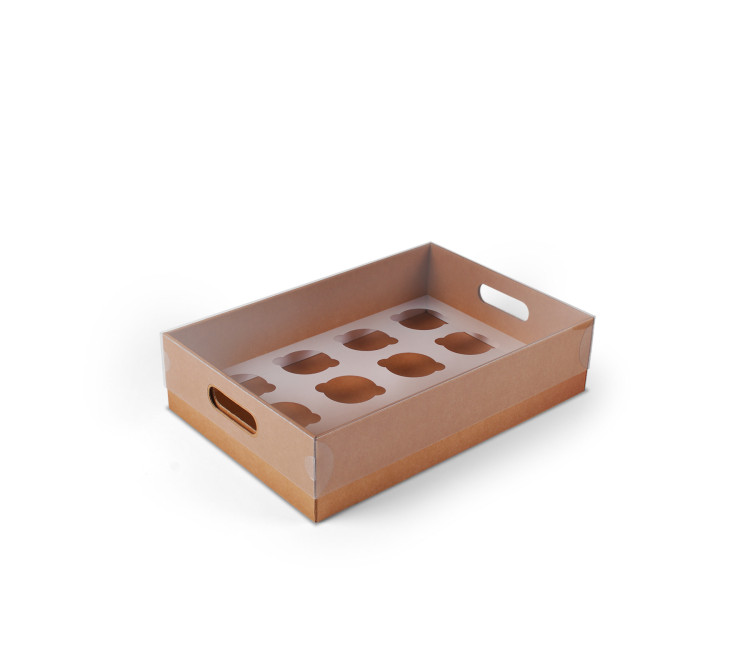 Karton-Tablett für Cupcakes, mit Griff