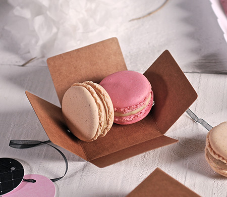 Kleine Schachtel mit Deckel für Macarons
