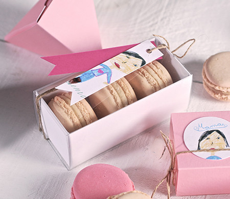 Transparente Schachteln, um Macarons
