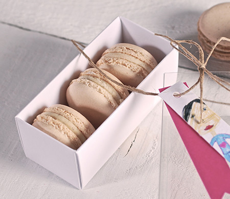 Transparente Schachteln, um Macarons