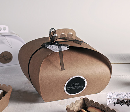 Caja para pasteles con asa