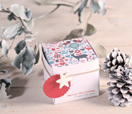 Bedruckte quadratische Schachtel für Weihnachten