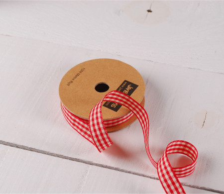 Grosgrain-Band mit Vichy-Muster. Dekorieren Sie Ihre Geschenke!