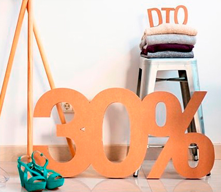Porcentaje de cartón, ideal para rebajas en tiendas