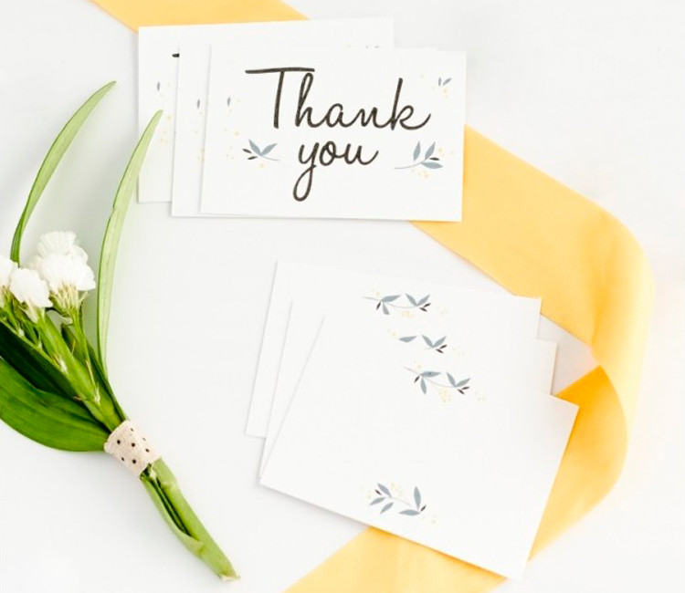 Karten mit Nachricht für Hochzeiten