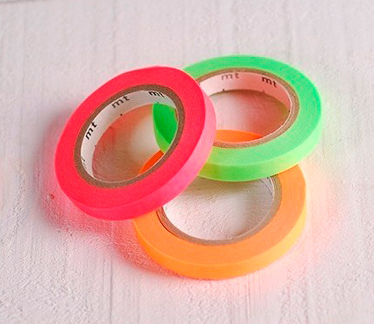 3 Washi-Tapes in fluoreszierenden Farben 3 Washi-Tapes in fluoreszierenden Farben