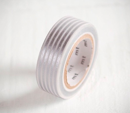 Washi Tape mit silbernen Streifen