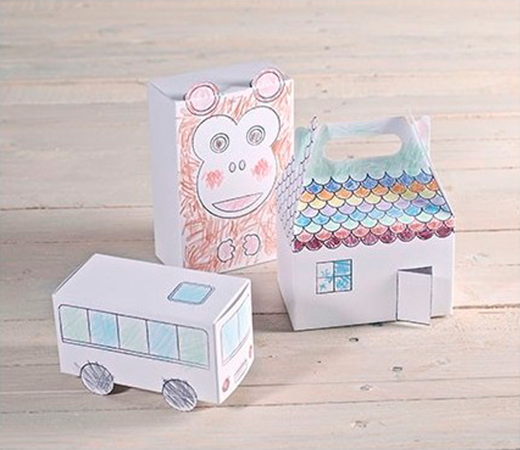 Set mit Schachteln zum Ausmalen Set mit Schachteln zum Ausmalen