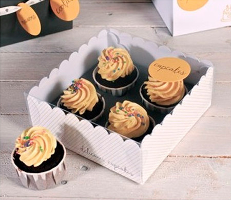 Transparente Box für 4 Cupcakes
