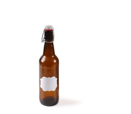 Bierflasche, zum Abfüllen von Bier mit Verpackungs-karton und Etike