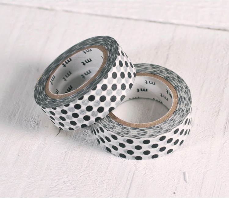 Washi-Tape mit schwarzen Punkten Washi-Tape mit schwarzen Punkten