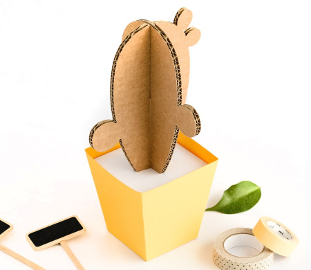 Papp-Kaktus mit bunten Töpfen!