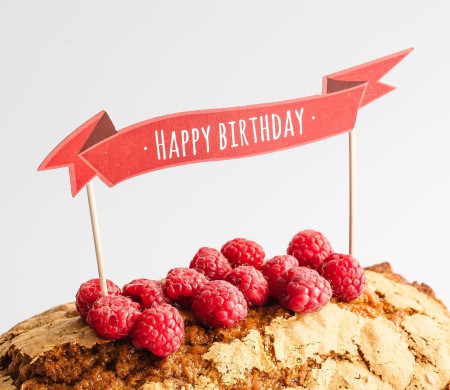 Topper für Torten mit der Aufschrift "Happy Birthday"
