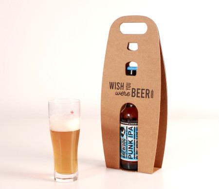 Schachtel für ein Bier mit...