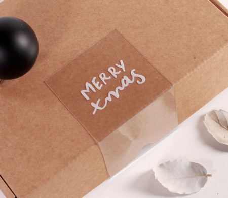 Aufkleber mit "Merry Christmas"