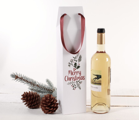 Weinkarton aus Karton mit Weihnachtsdruck