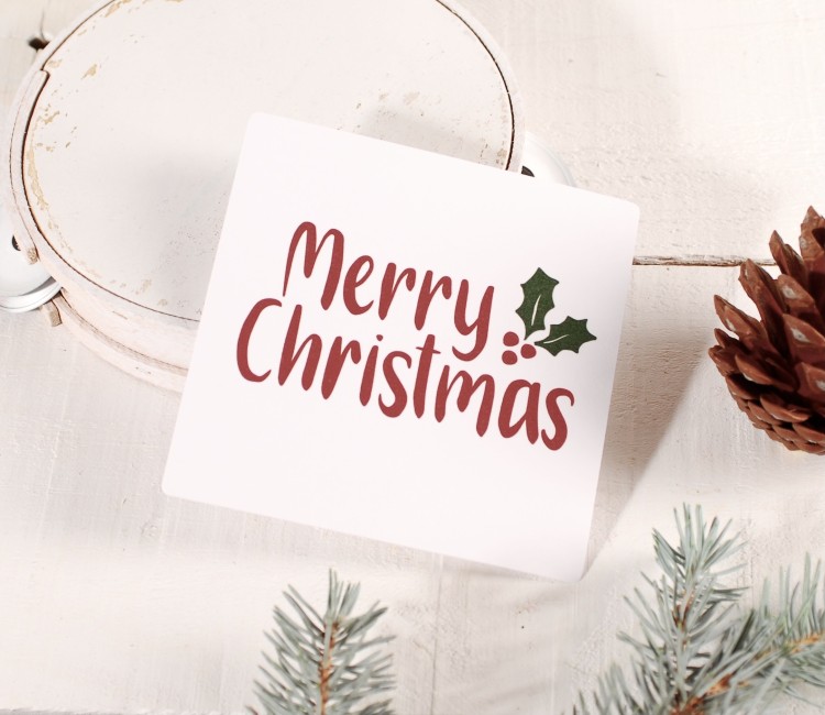 Frohe Weihnachten quadratisches Etikett