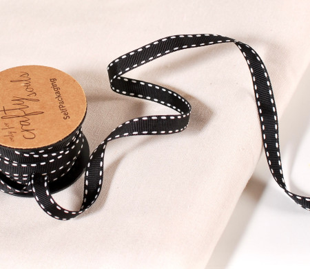 Schwarzes Geschenk-Ripsband mit Nähten