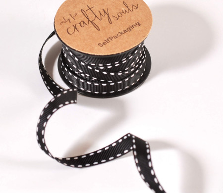 Schwarzes Geschenk-Ripsband mit Nähten
