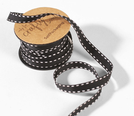 Schwarzes Geschenk-Ripsband mit Nähten