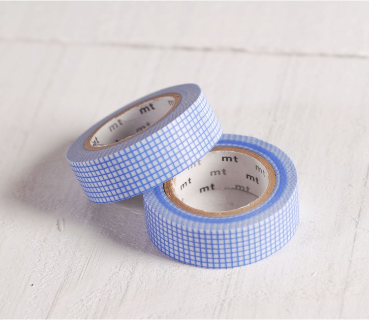 Washi Tape mit blauen Quadraten