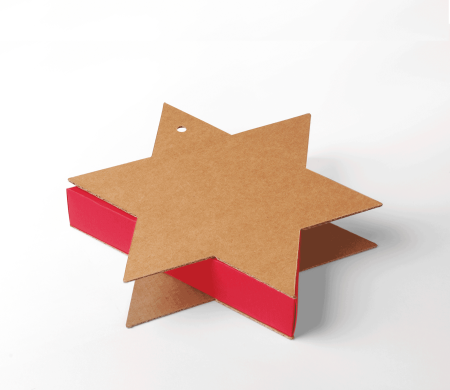 Sternförmige Geschenkschachtel, ideal für Weihnachten.