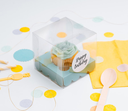 Transparente Schachtel für einen Cupcake