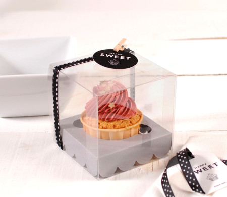 Transparente Schachtel für einen Cupcake