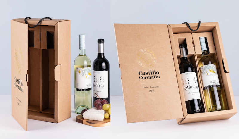 Cardboard wine boxes