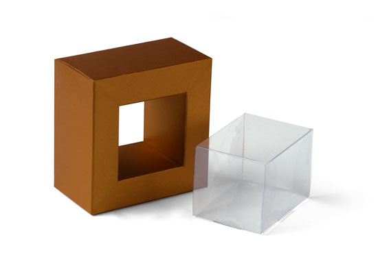 Transparente Geschenkschachtel mit Rahmen