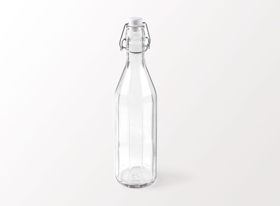 Trinkflasche aus Glas mit Bügelverschluß