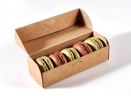 Längliche Dose mit Deckel für Macarons
